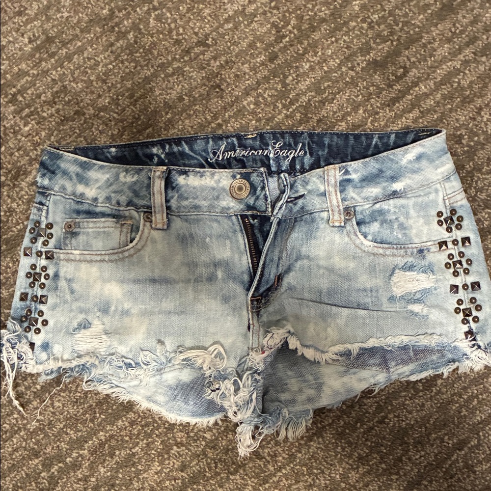 American Eagle Outfitters Distressed Blue Jean Shorts